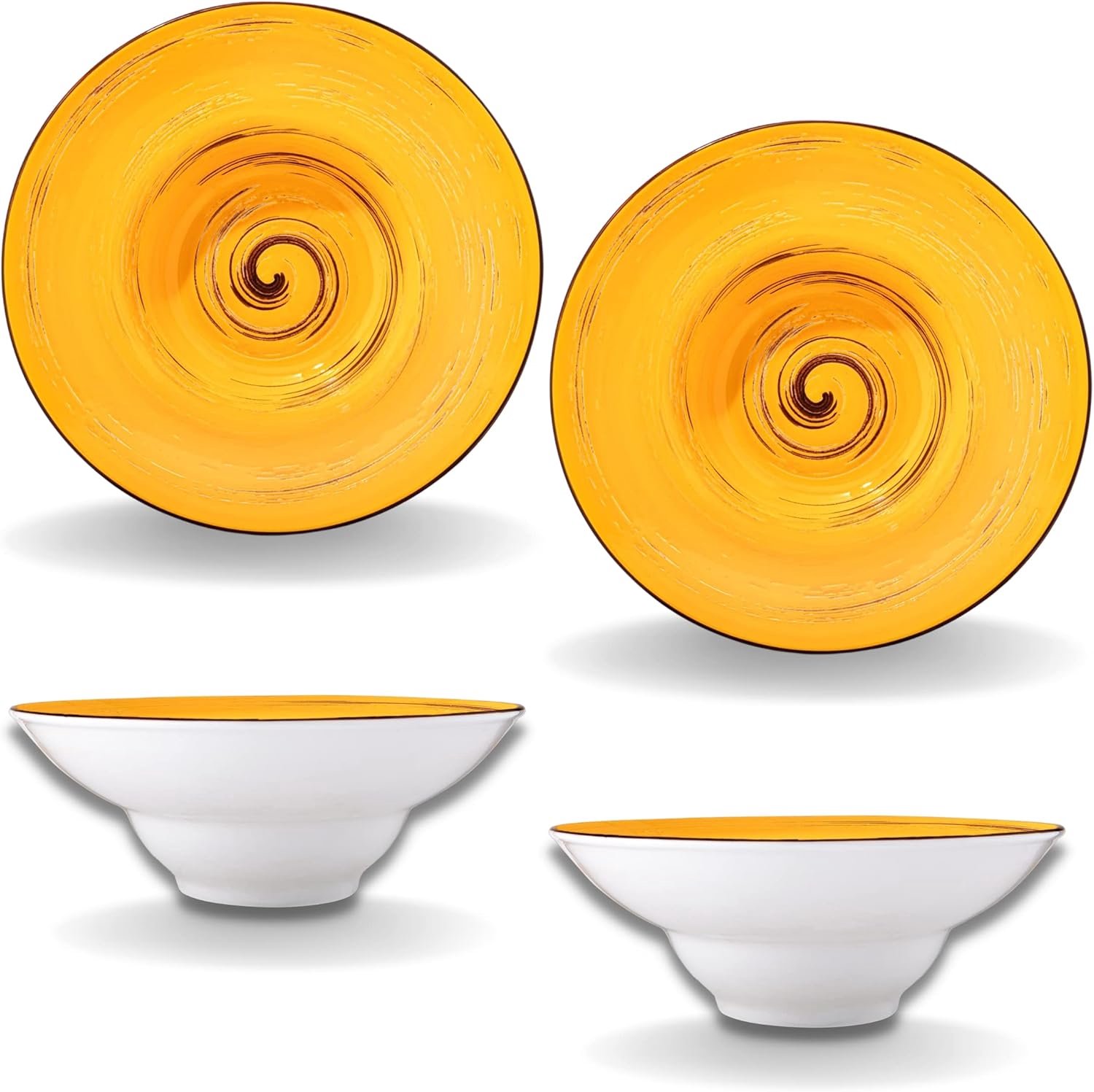 Wilmax Diep bord Geel Porselein 22,5 cm 2 st. WL-669423/A2