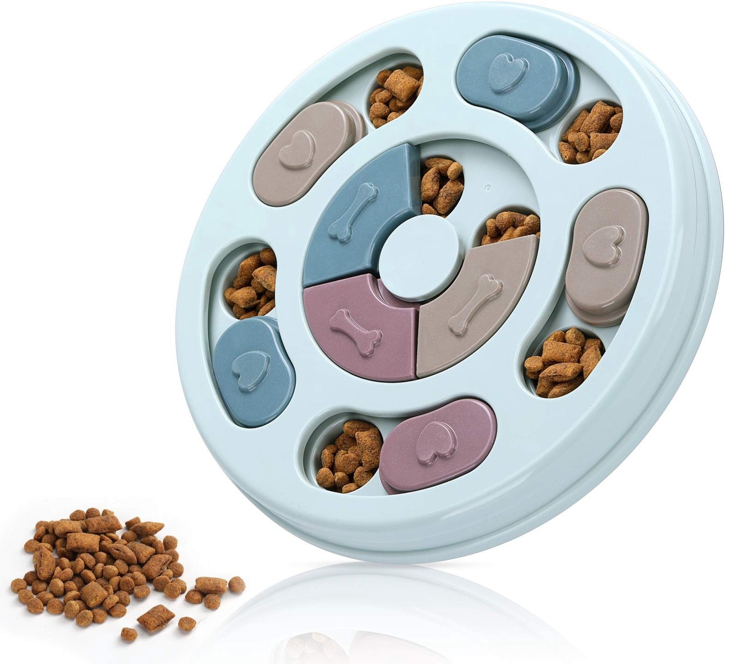 Famanu – Puzzel speelgoed voor honden, interactieve puzzelgame voor puppy's, traktatie dispenser voor training en spel, stimulerend en leuk