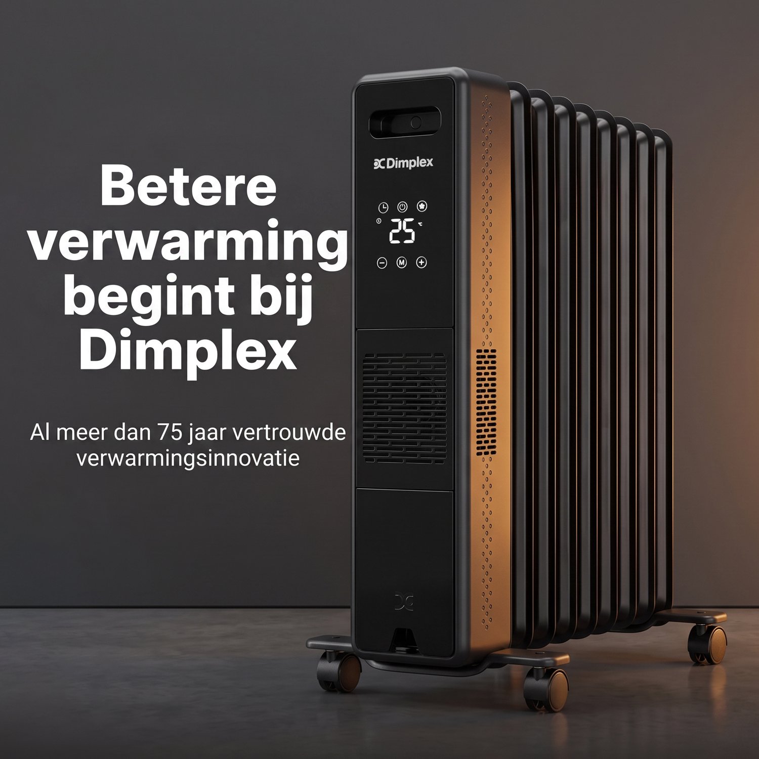 Dimplex ECO Edge Olievrije Elektrische Radiator 2400W – Elektrische Kachel met Wi-Fi App, Turbostand, Thermostaat, Timer en Weekschema – Tot 2x Sneller Warm dan een Olieradiator – Voor Ruimtes tot 75 m³ – Antraciet/Zwart – foto 3