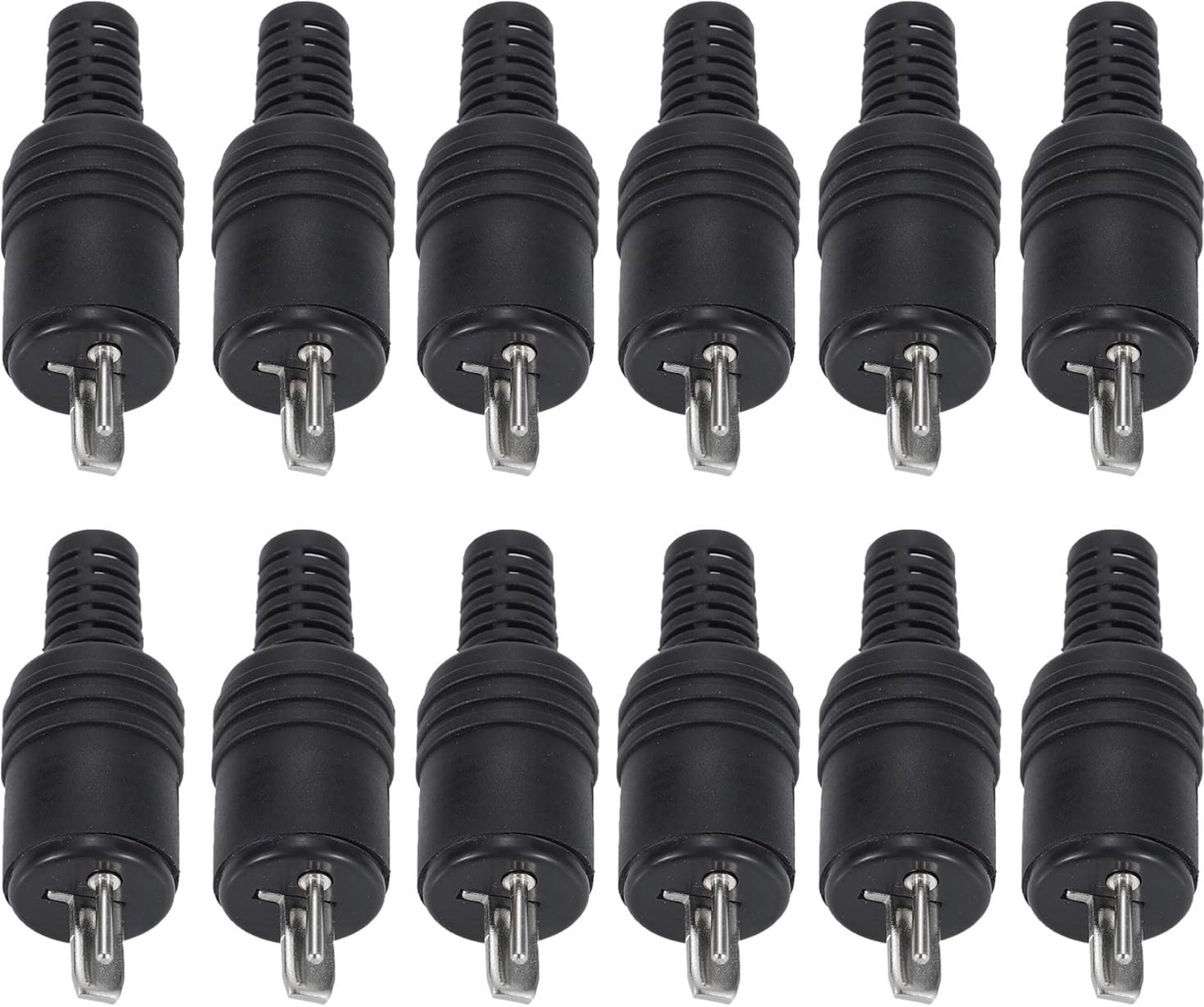 12 Stuks 2 Pin DIN Speaker Plugs met Schroefaansluitingen, Male HiFi Speaker Connectoren, Geen Soldeer Vereist, Geluidskwaliteit Verbetering
