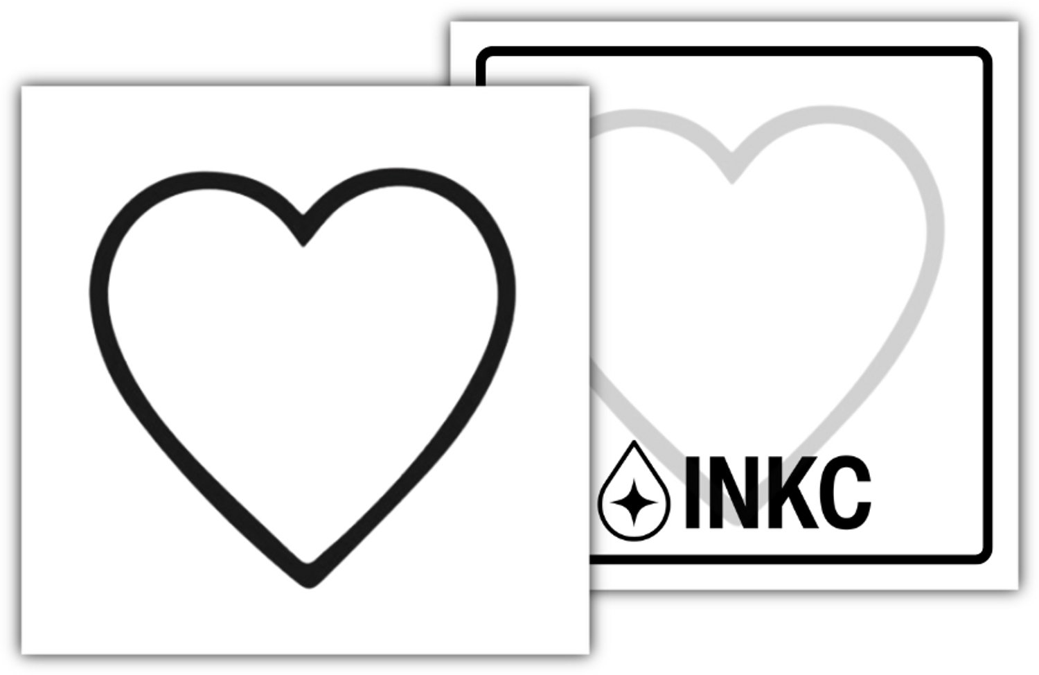 INKC - Tijdelijke Tattoo - Simpel Hartje - Nep Tattoo - Plak Tattoos - Blijft tot 2 weken - 5 x 5cm