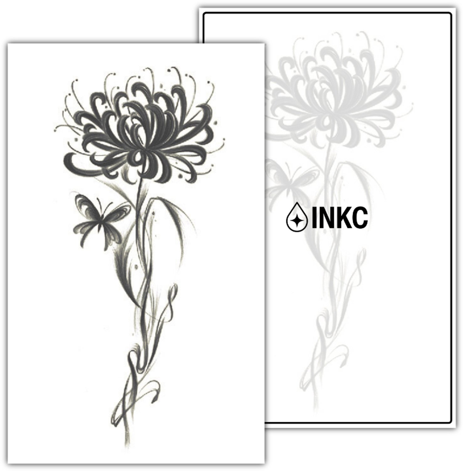 INKC - Tijdelijke Tattoo - Vluchtige Bloem - Nep Tattoo - Plak Tattoos - Blijft tot 2 weken - 11 x 18cm