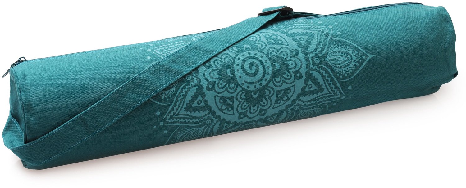 Yogatasche yogibag® basic - zip - cotton - art collection - 65 cm - spiral mandala - petrol