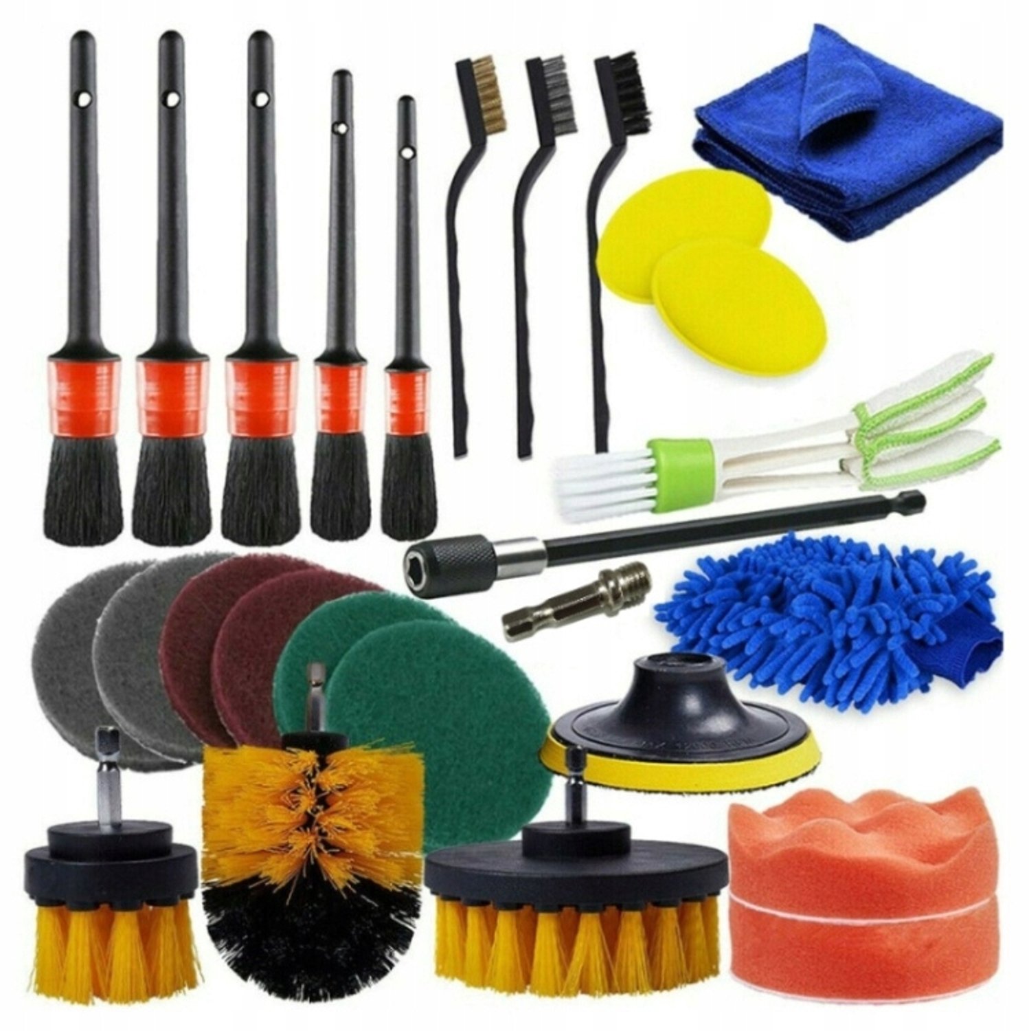 26-delige Merkloze Poetsborstel Set voor Auto Detailing
