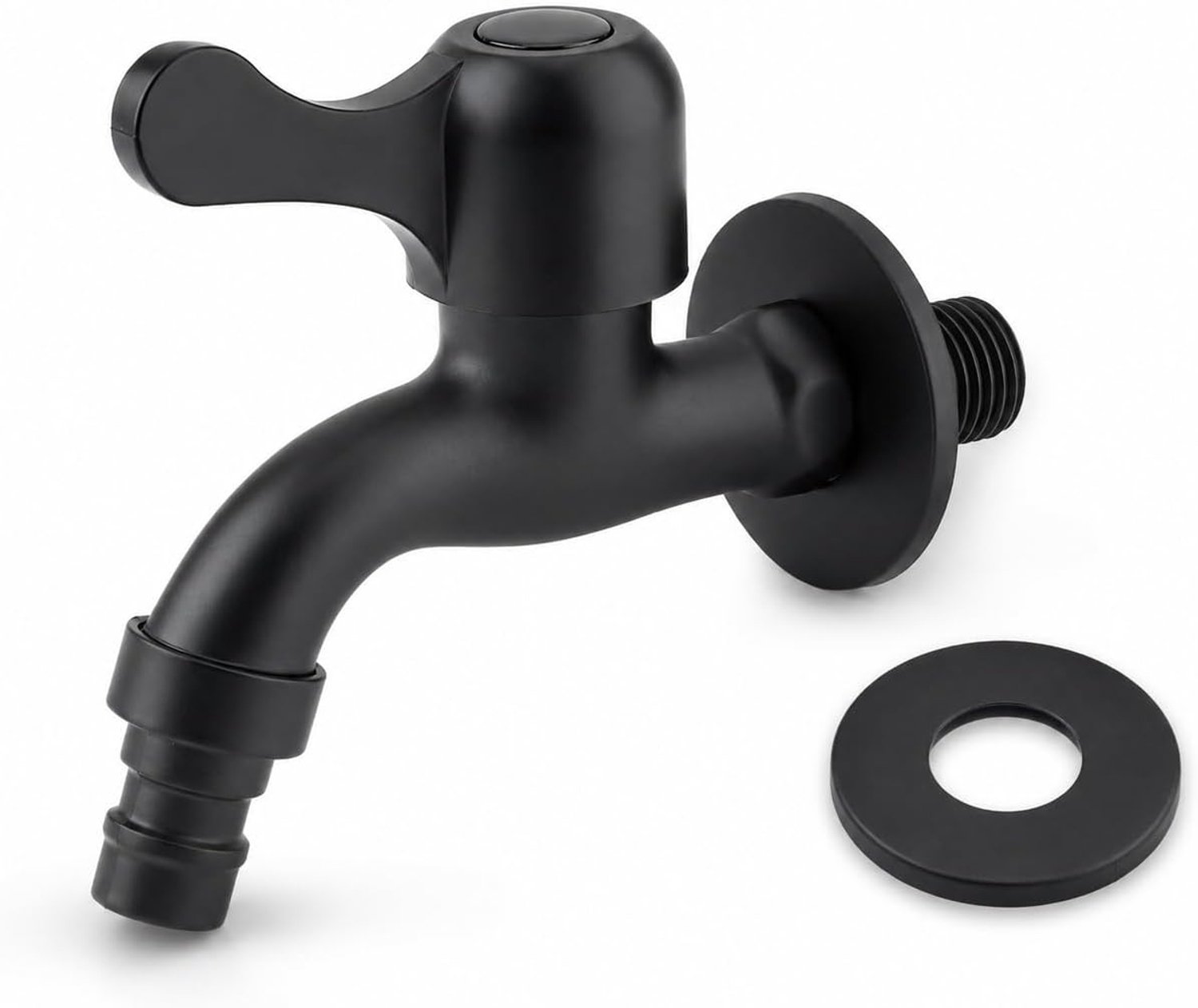 Kraan Kraan, Zwart RVS Wandmontage Waterkraan Wasmachine Kraan met Druppelvrije Keramische Schijfkleppen voor Keuken Tuin Badkamer (wasmachine kraan)