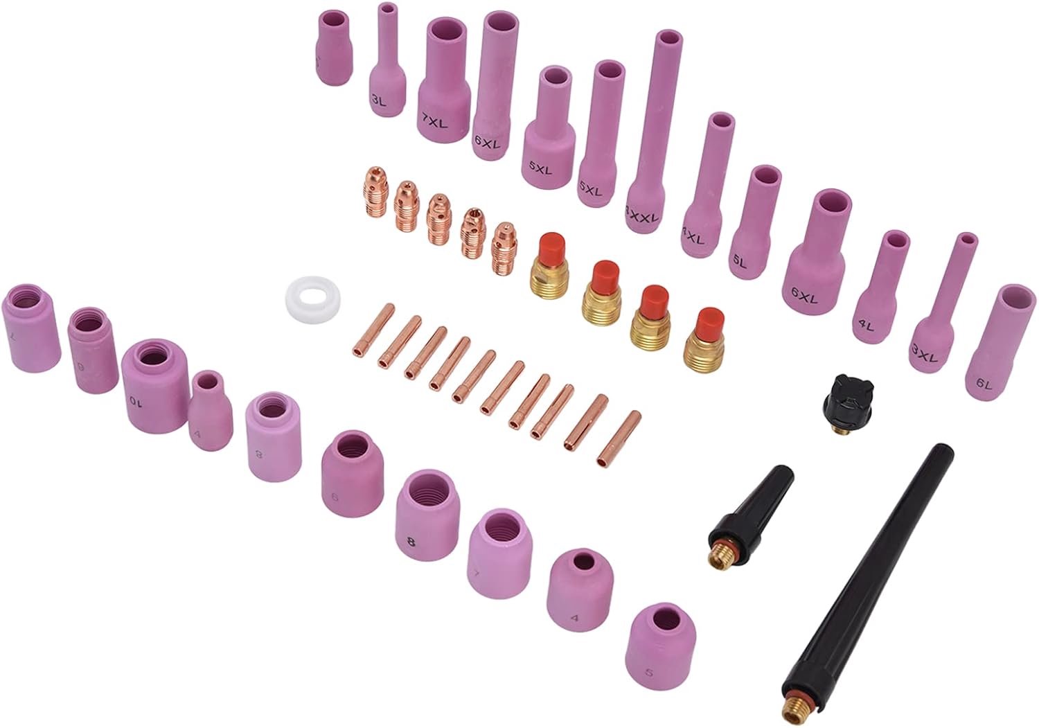46pcs TIG GAS LENS KIT Collet Body Assorted Grootte WP9/20/25 TIG LASING TORCH ACCESSOIRES