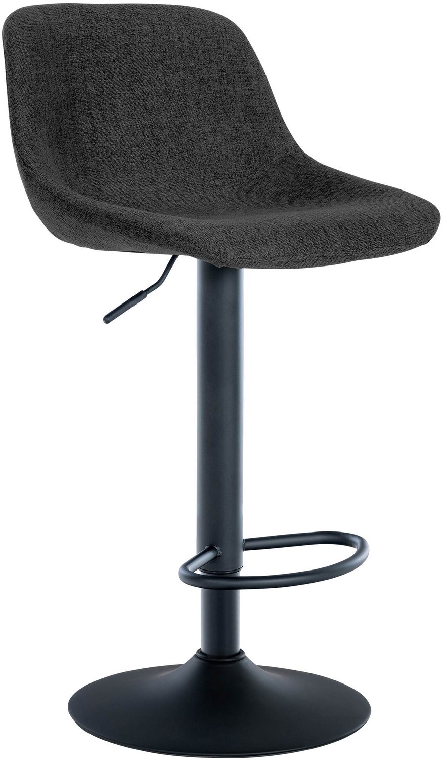 Luxe Comfort Barkruk - Verstelbaar - Stof - Zwart zwart/zwart