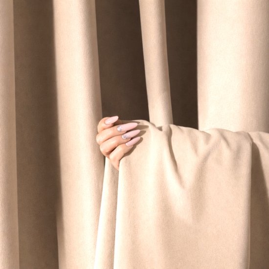 Verduisterende Gordijnen Salon Beige Matt Velvet 700x225cm