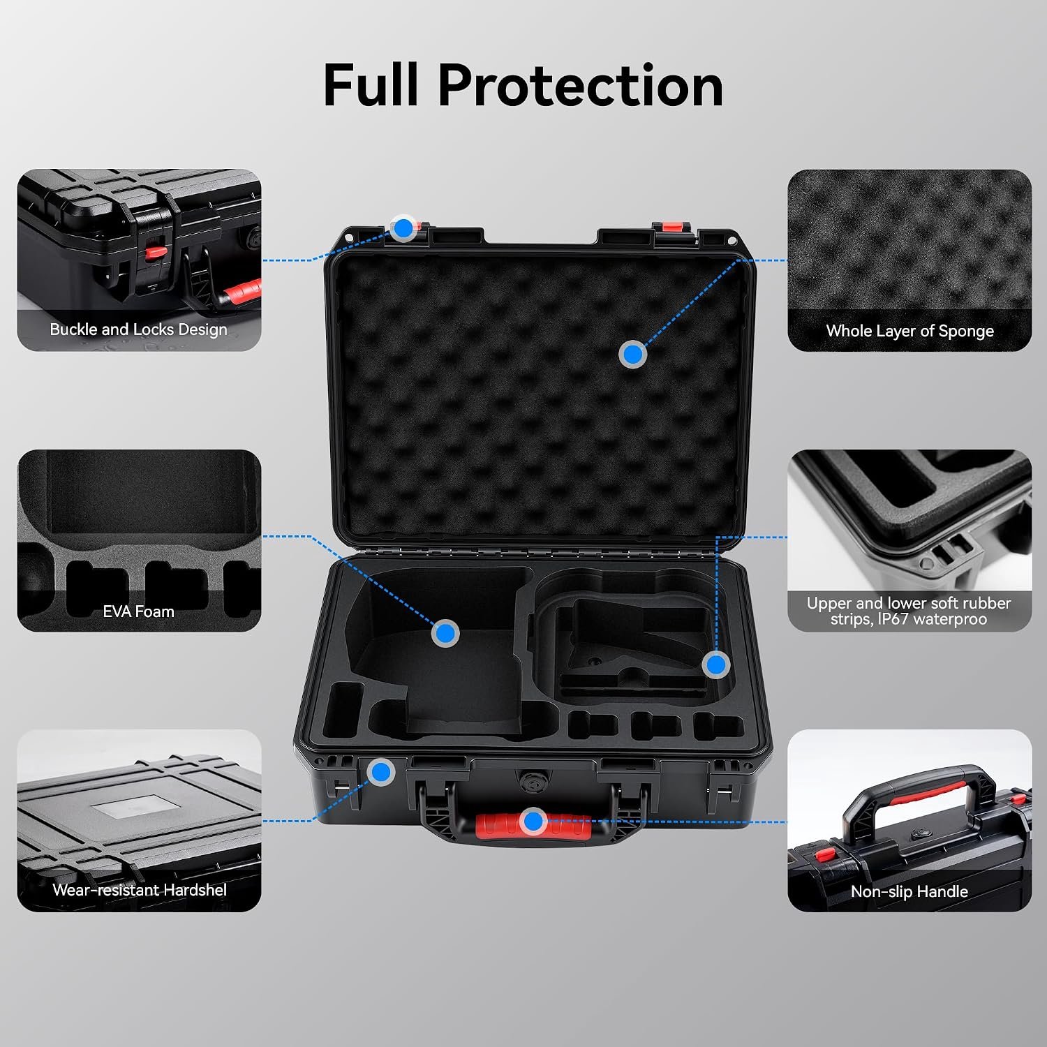 Harde koffer voor DJI Avata 2 Drone/Fly Smart Combo (voor DJI Goggles N3, ALLEEN CASE), waterdichte draagtas voor RC Motion 3, FPV Remote Controller 3 en batterijaccessoires – foto 3