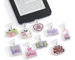 Set van 9 USB C Stofdoppen voor E-Readers, Accessoires voor Kindle, Bescherming en Decoratie voor Boekenliefhebbers