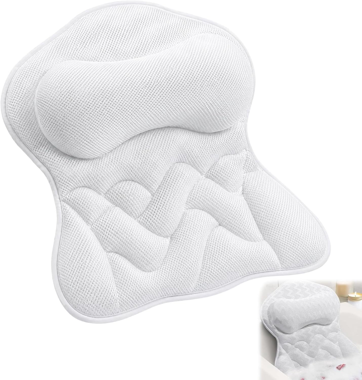 Comfortabel Badkussen voor Nek en Hoofd - Ademend Mesh Kussen voor Bad en Wellness Accessoires