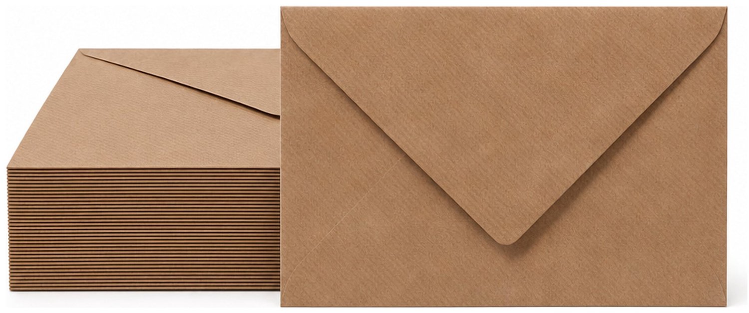 Enveloppen Kraftbruin 12x18 cm - 25 stuks - 120 gram - Kraft Enveloppen - Geboortekaart Envelop