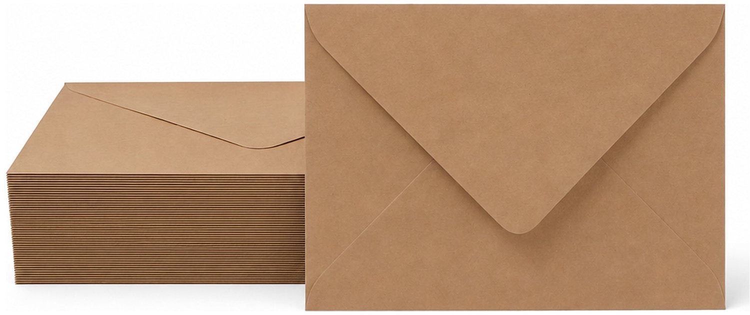 Enveloppen Bruin 12x18 cm - 100 stuks - 120 gram - Bruine Enveloppen - Geboortekaart Envelop
