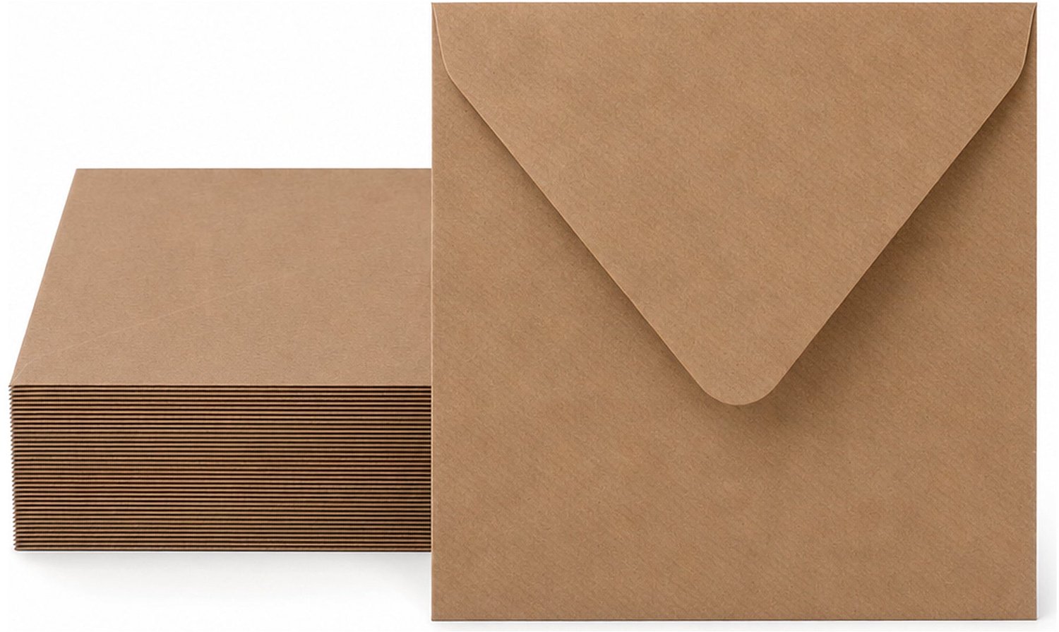Enveloppen Kraftbruin 16x16 cm - 60 stuks - 120 gram - Vierkante Enveloppen voor 15x15 cm Kaarten - Wenskaart Envelop