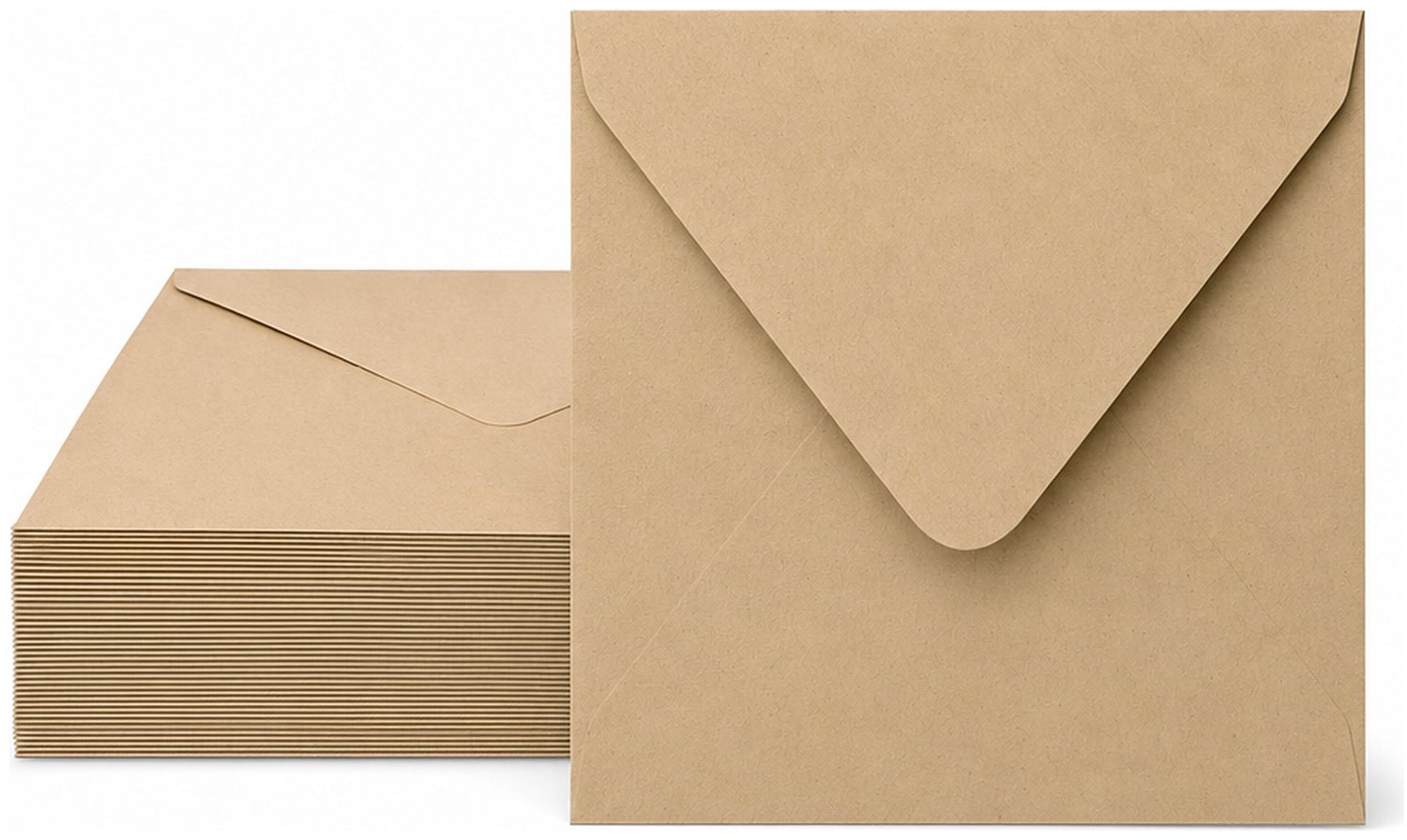 Enveloppen Kraft Lichtbruin 16x16 cm - 60 stuks - 120 gram - Vierkante Enveloppen voor 15x15 cm Kaarten - Wenskaart Envelop