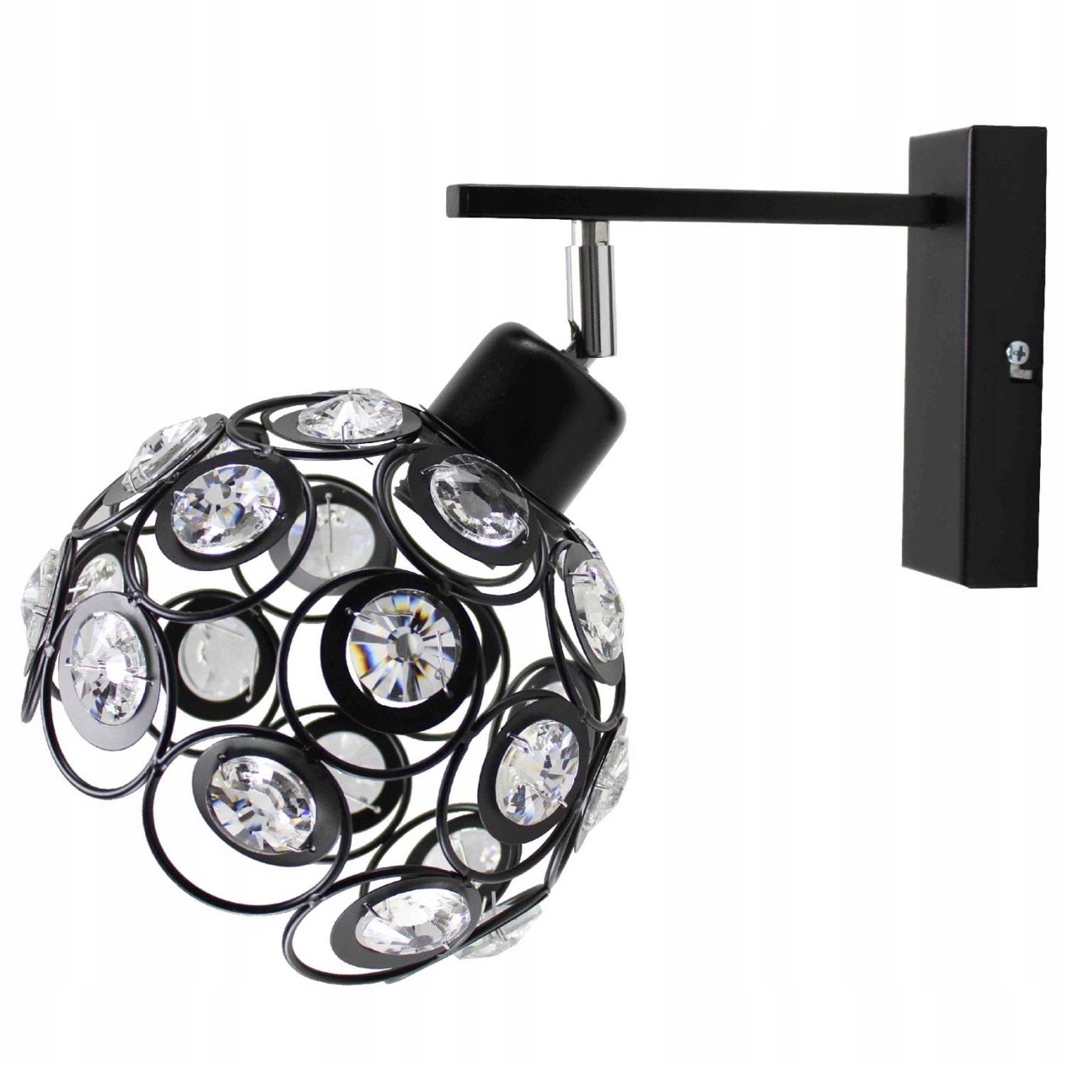 LUKI 1 Wandlamp Zwart LED Kristal E27