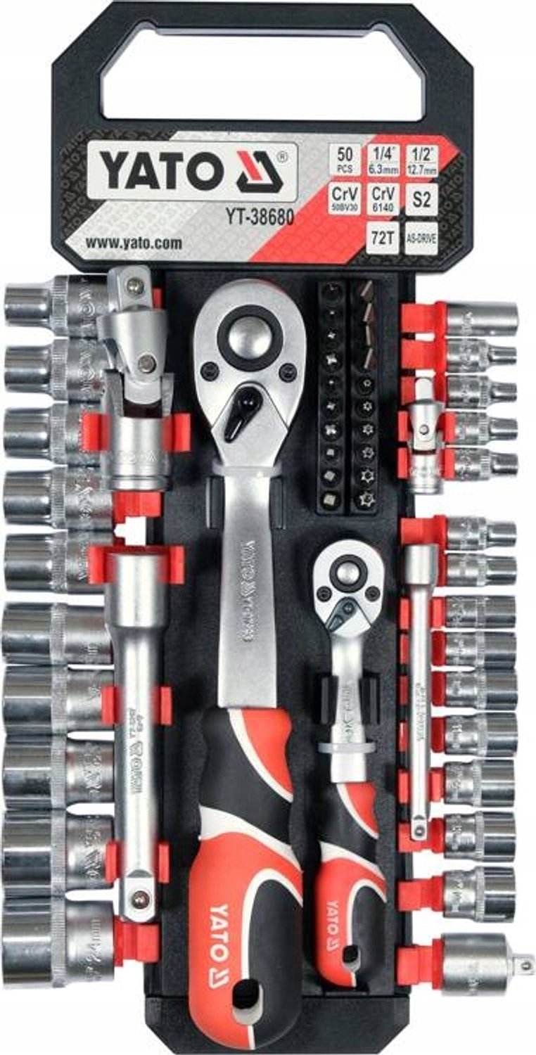 Yato Doppelsleutelset 1/4" & 1/2" met 51 Delen