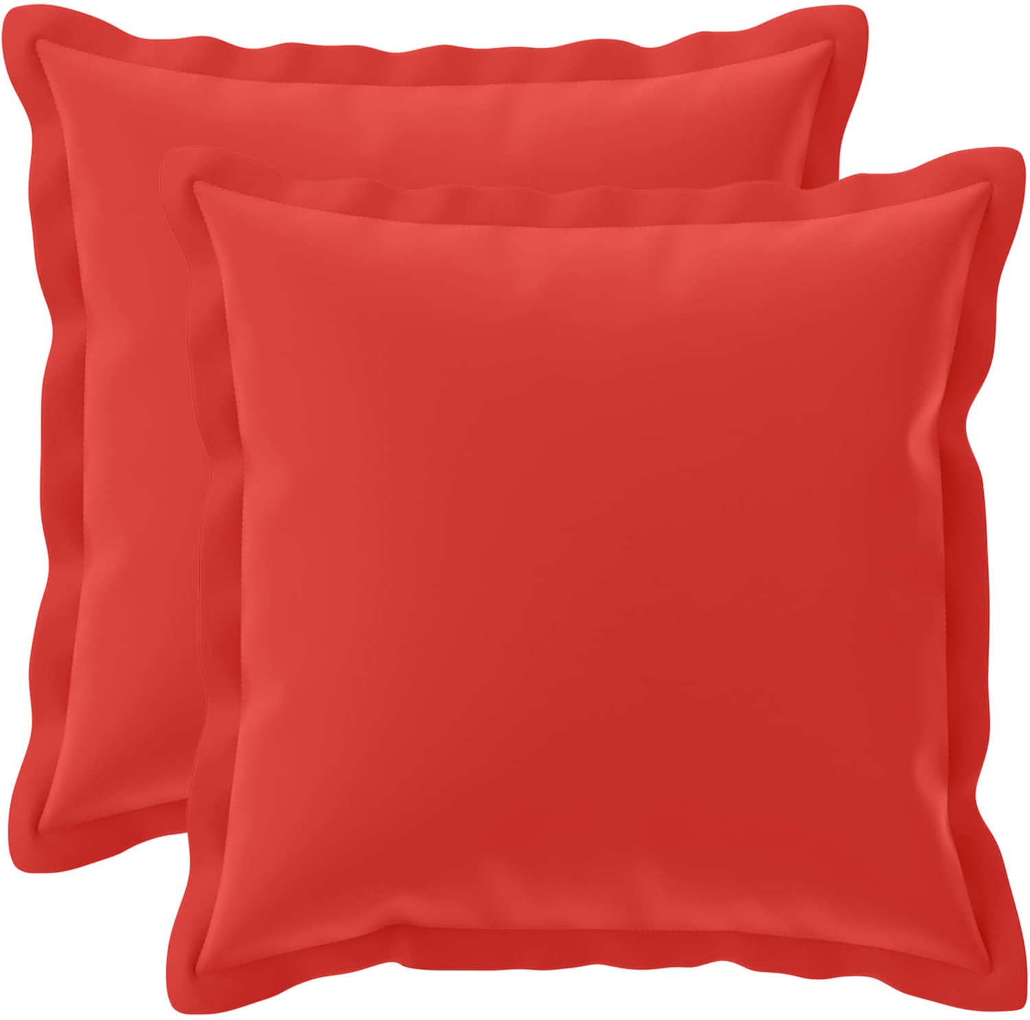 vidaXL Dekenkussen - 2 - st - HOUTEN - Rood - 45 - x - 45 - cm - Polyester