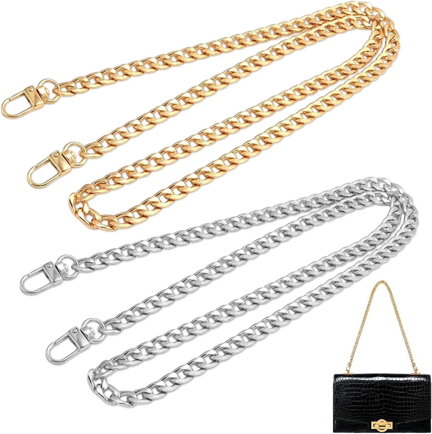 Verstelbare Gouden Schouderband met Rotating Clasp – 120 cm Lange Ketting voor Handtas of Schoudertas, Perfect voor DIY-projecten