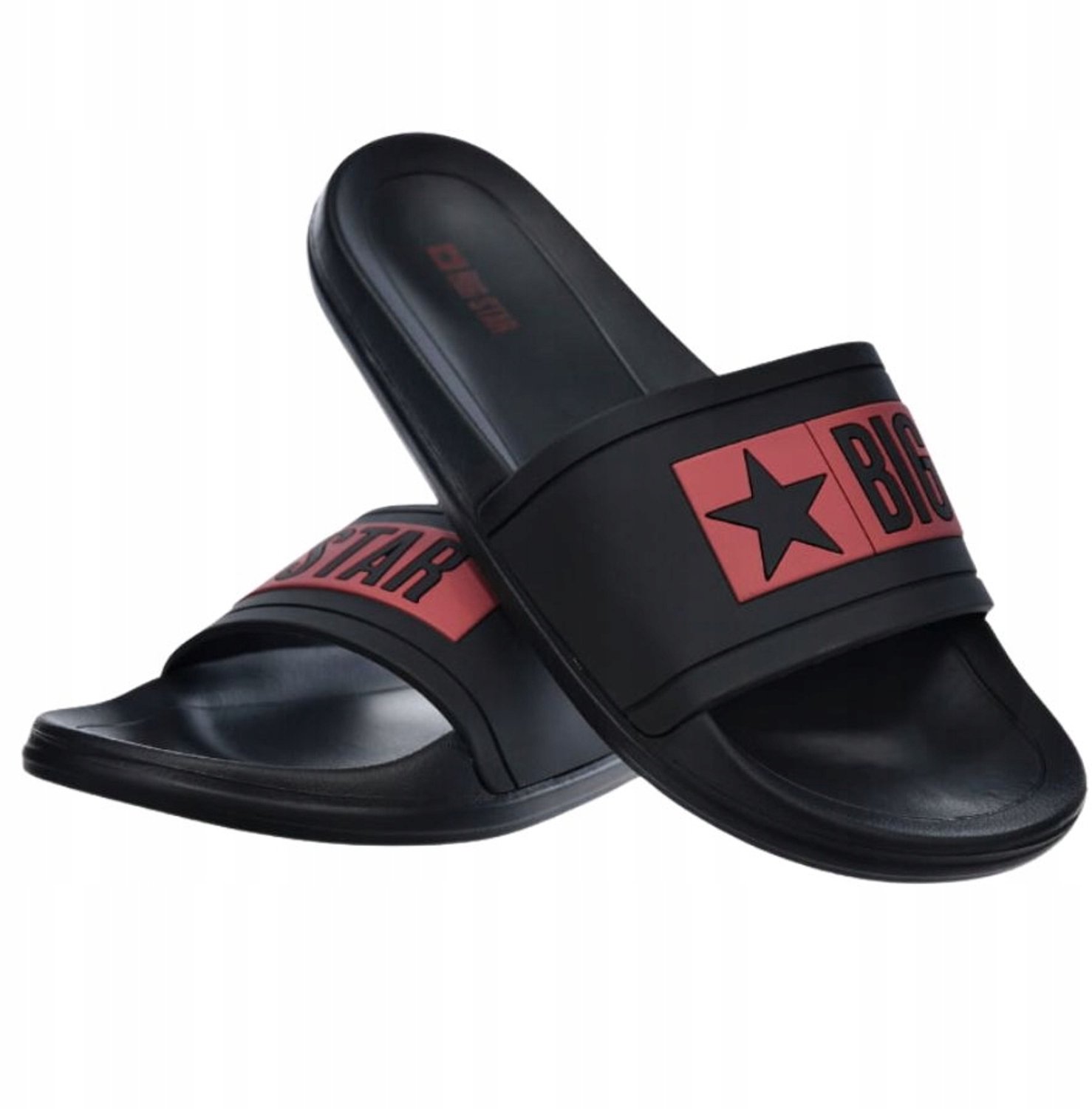 Big Star Heren Slippers - Zwart, Rubber, Zomer, Strand, Zwembad, Huis