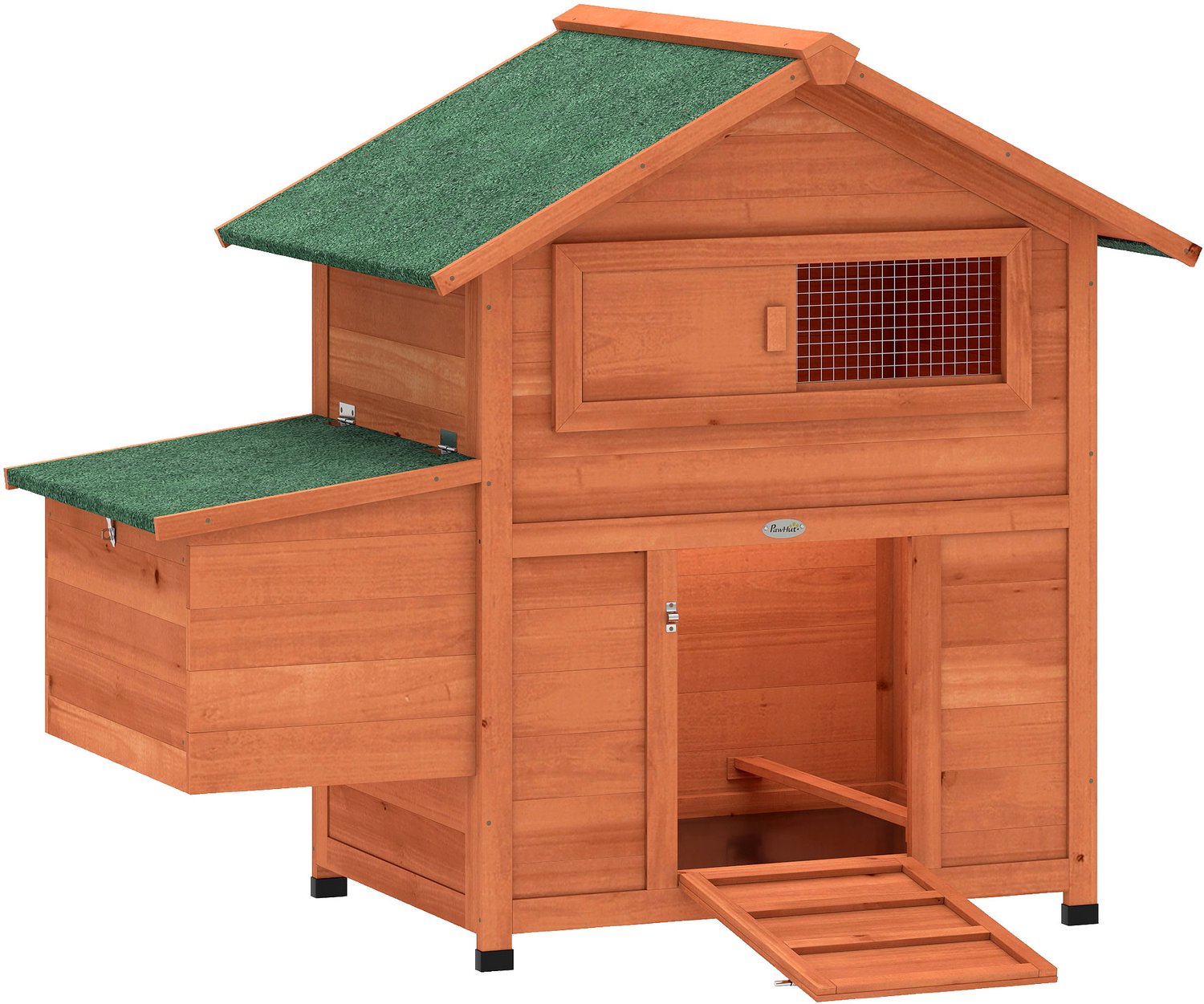 Pawona Hühnerhok - Met nistkast en 2 zitstangen - 113,5 x 67,5 x 95,5 cm - Oranje