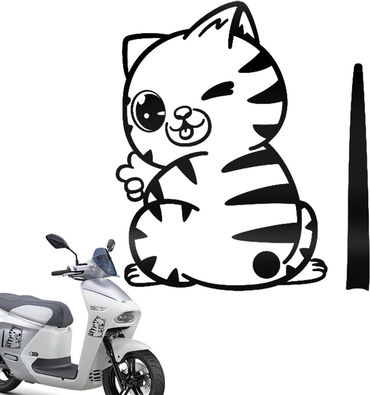 Hond en kat achterruitenwisser sticker, grappige hond bewegende sticker