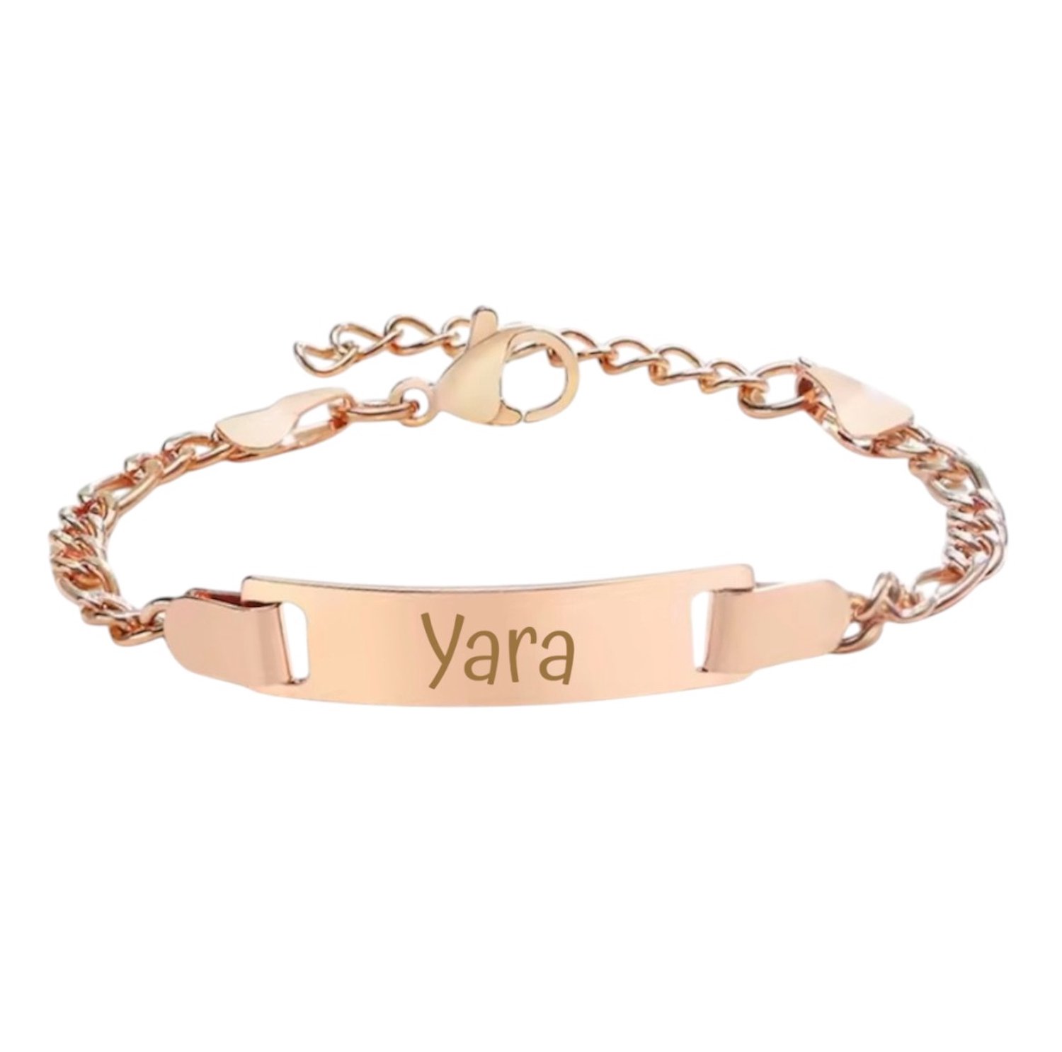 Graveerbare Kinder Naam Armband Bar Goud
