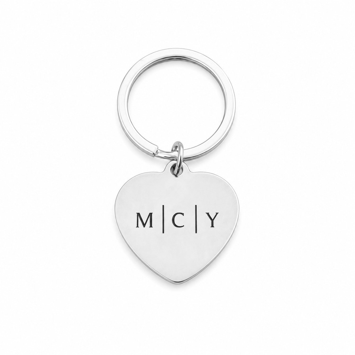 Sleutelhanger Initialen Hart Zilver