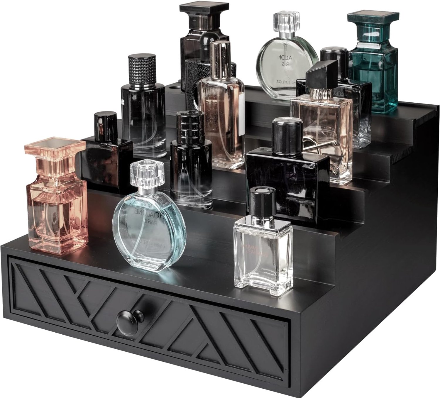 Parfumstandaard 5-laags - Houten organizer - Verborgen la en zachte velours binnenkant - ShopVlot