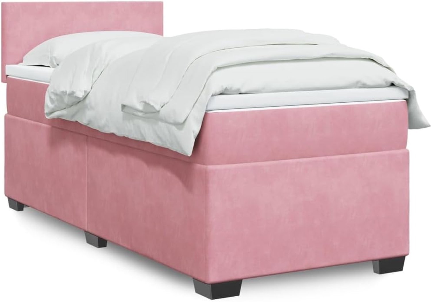 Fluweel Pocketvering boxspringbed Roze 80x200 cm
