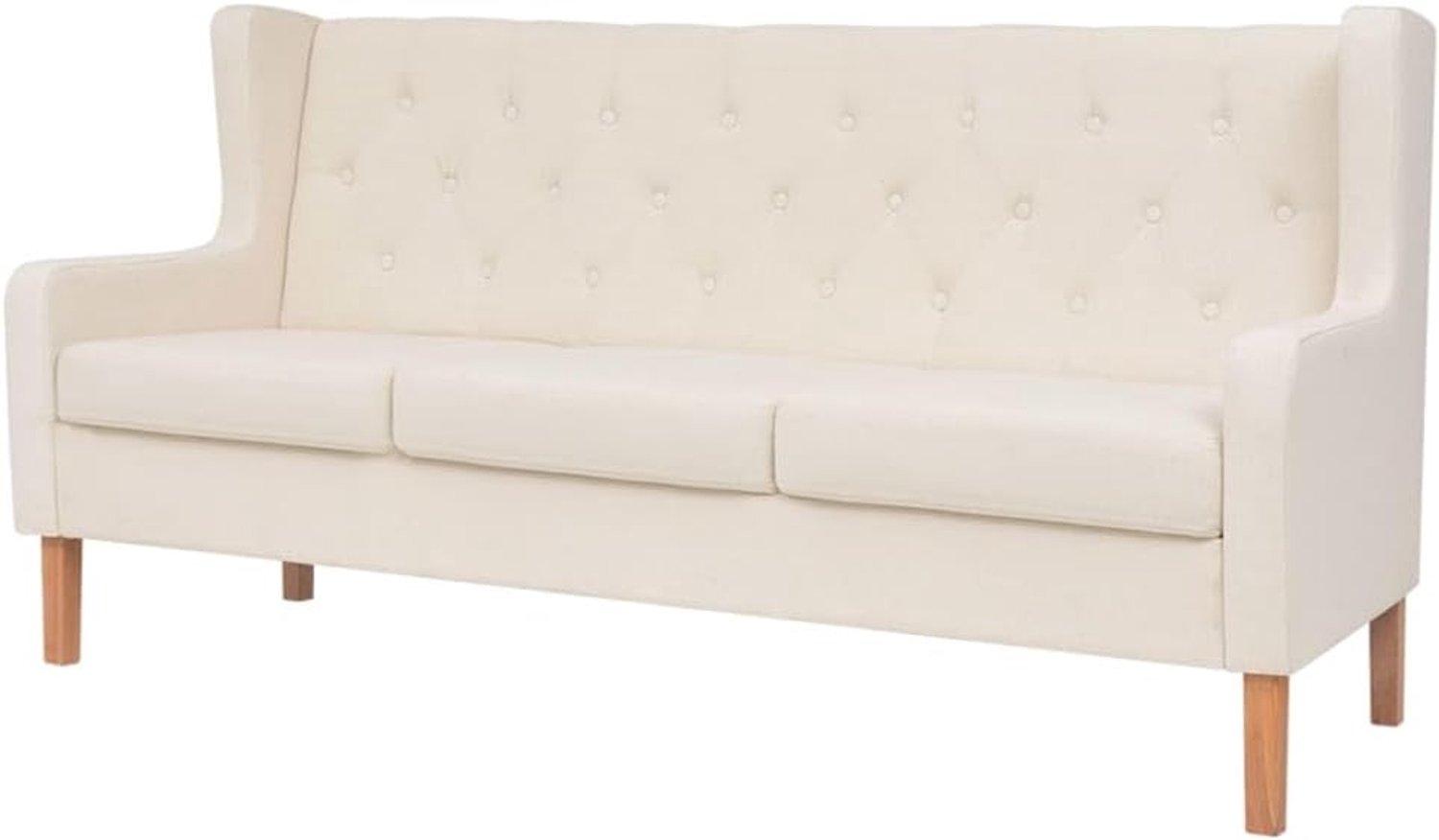 2-delige sofa-set stof crèmewit woonkamer bank kantoor sofa slaapkamer sofa lounge sofa voor woonkamer, slaapkamer, logeerkamer