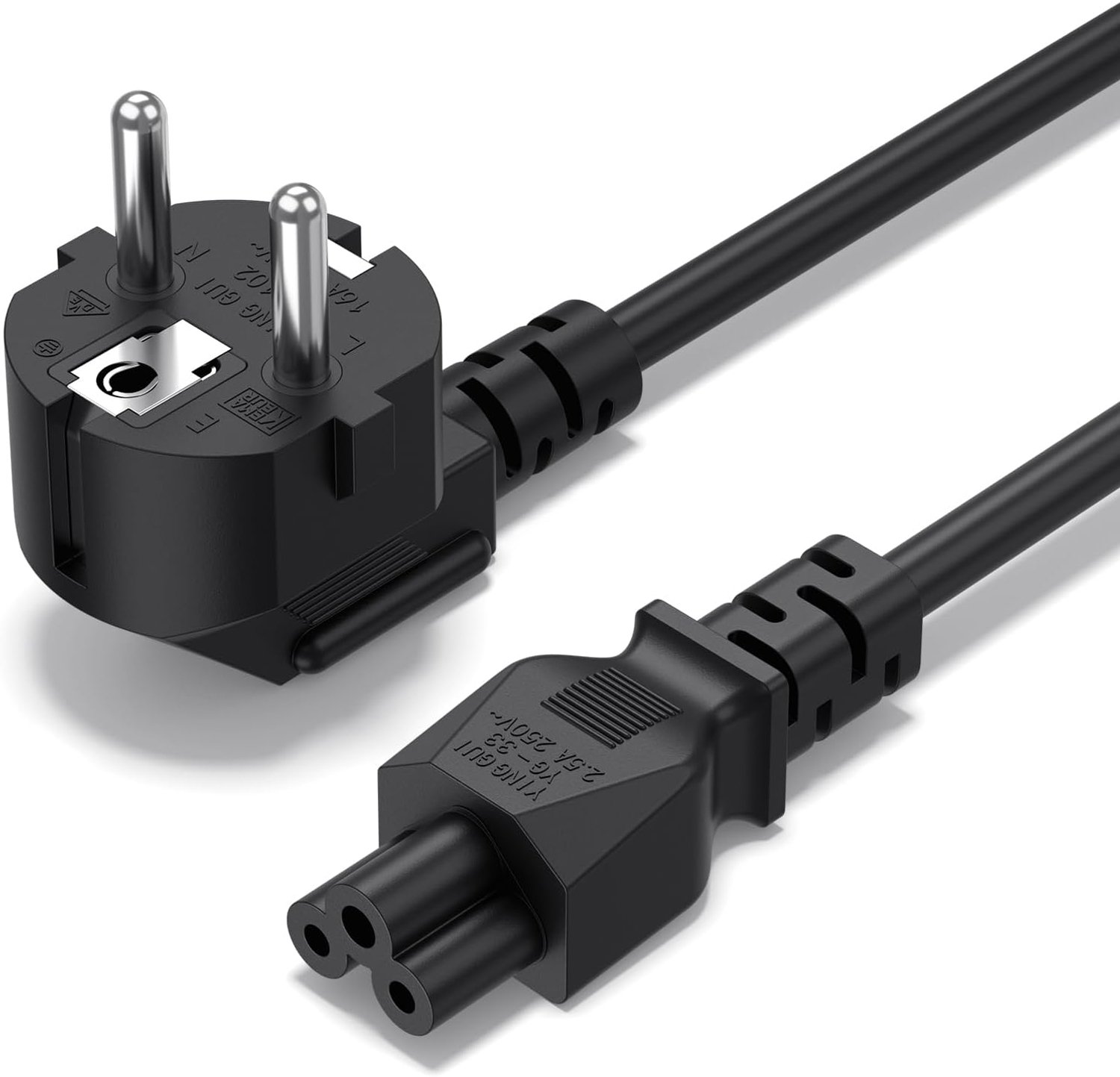 3-polig, 1,5 m, netsnoer voor laptop voor HP Lenovo Dell LG ASUS Acer Sony Samsung Epson printer scanner TV C5 oplaadkabel klaver/Mickey Mouse (1)