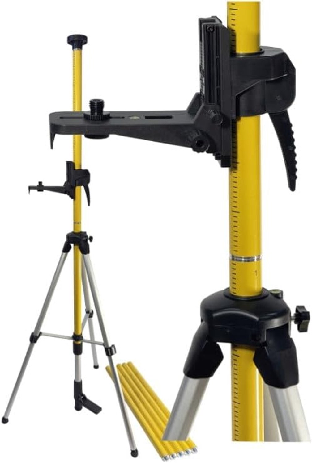 LP4.8T telescopische staaf 4,8 m met aluminium statief en laserhouder 1/4" 5/8" voor kruislijnlaser en rotatielaser