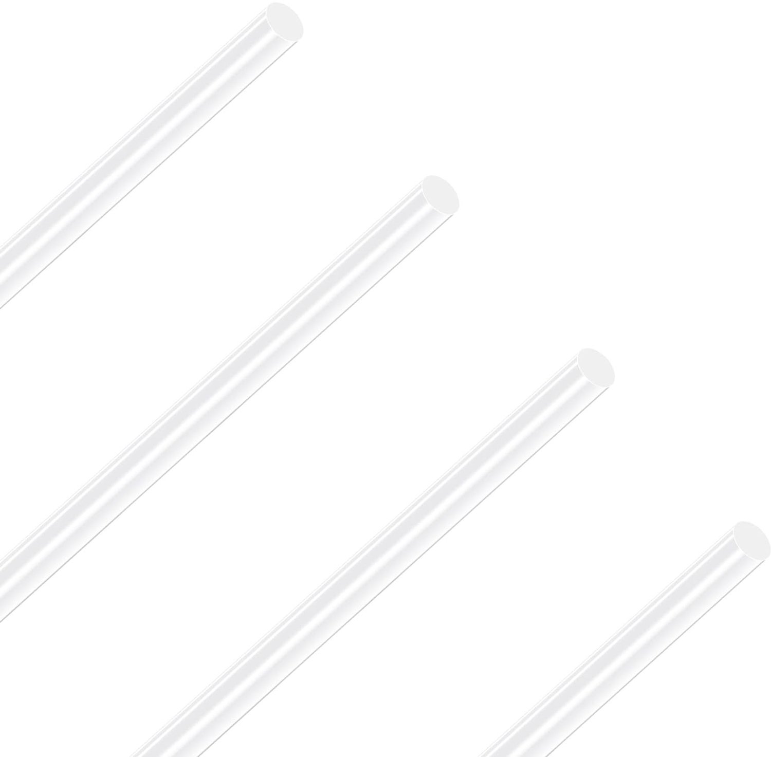 14 mm diameter, 305 mm lang, transparante PMMA-staaf voor doe-het-zelf-knutselprojecten, modelbouw en als roerstaaf (4 stuks)