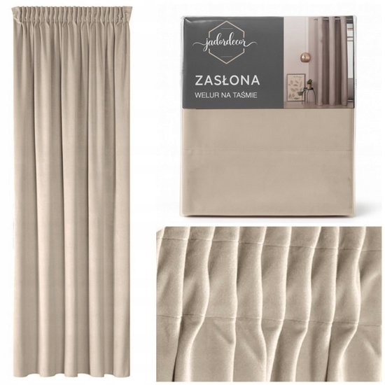Kant-en-klaar Gordijn Velvet 140x250 cm - Licht Beige