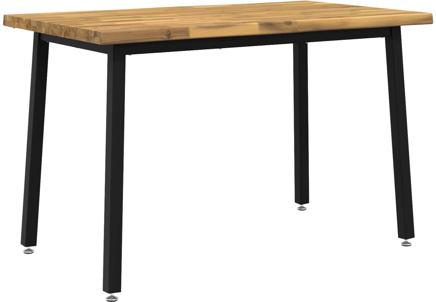 vidaXL Eettafel - met - levendige - rand - 120 - x - 70 - x - 75 - cm whitewash en zwart