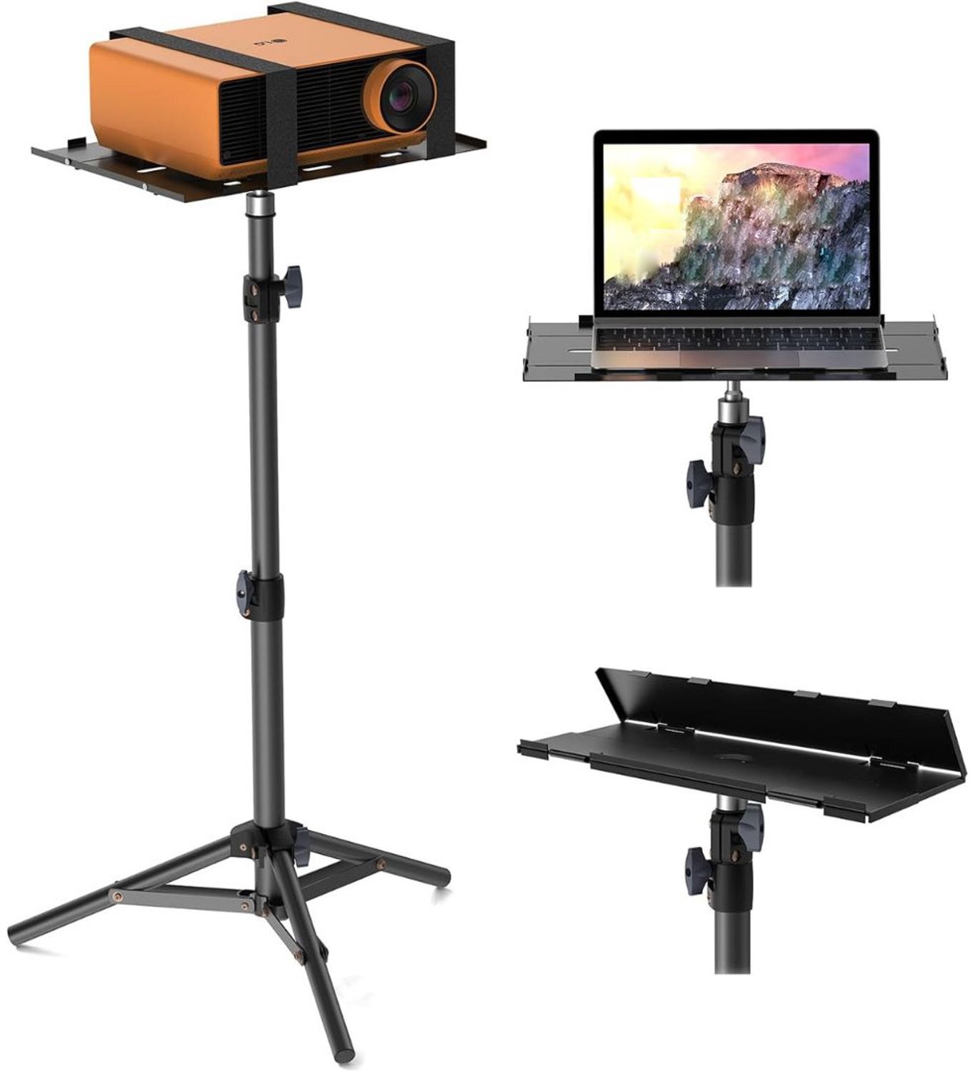 Projector Statief – Beamer Statief Met Laptop Verdieping – Verstelbaar Standaard - Zwart