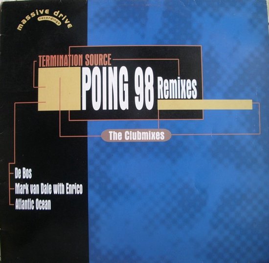 Platenhoes voor Poing 98 Remixes door Termination Source, met blauwe en zwarte geometrische vlakken.