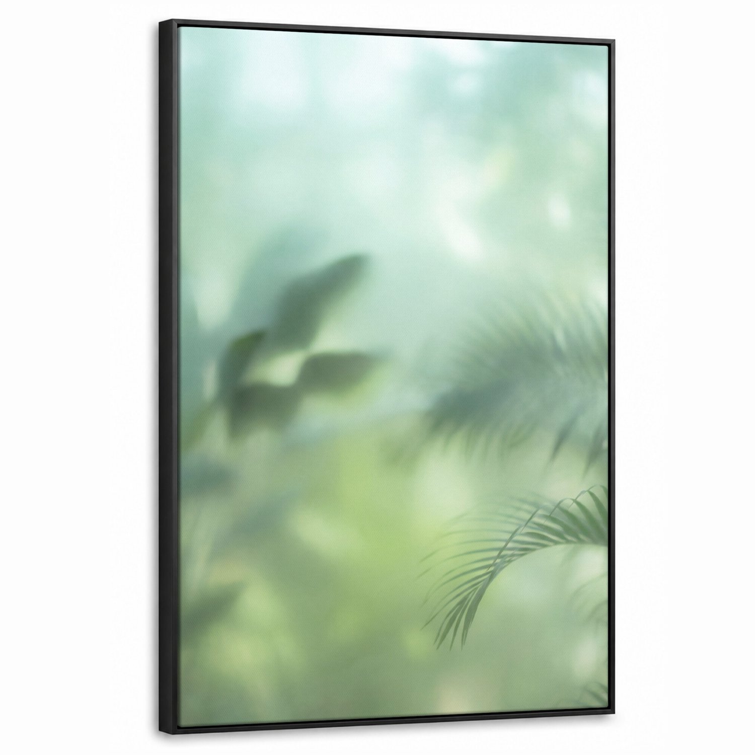 Canvas Schilderij met Baklijst - Natuur - Vervaagd - Groen - Abstract - Modern