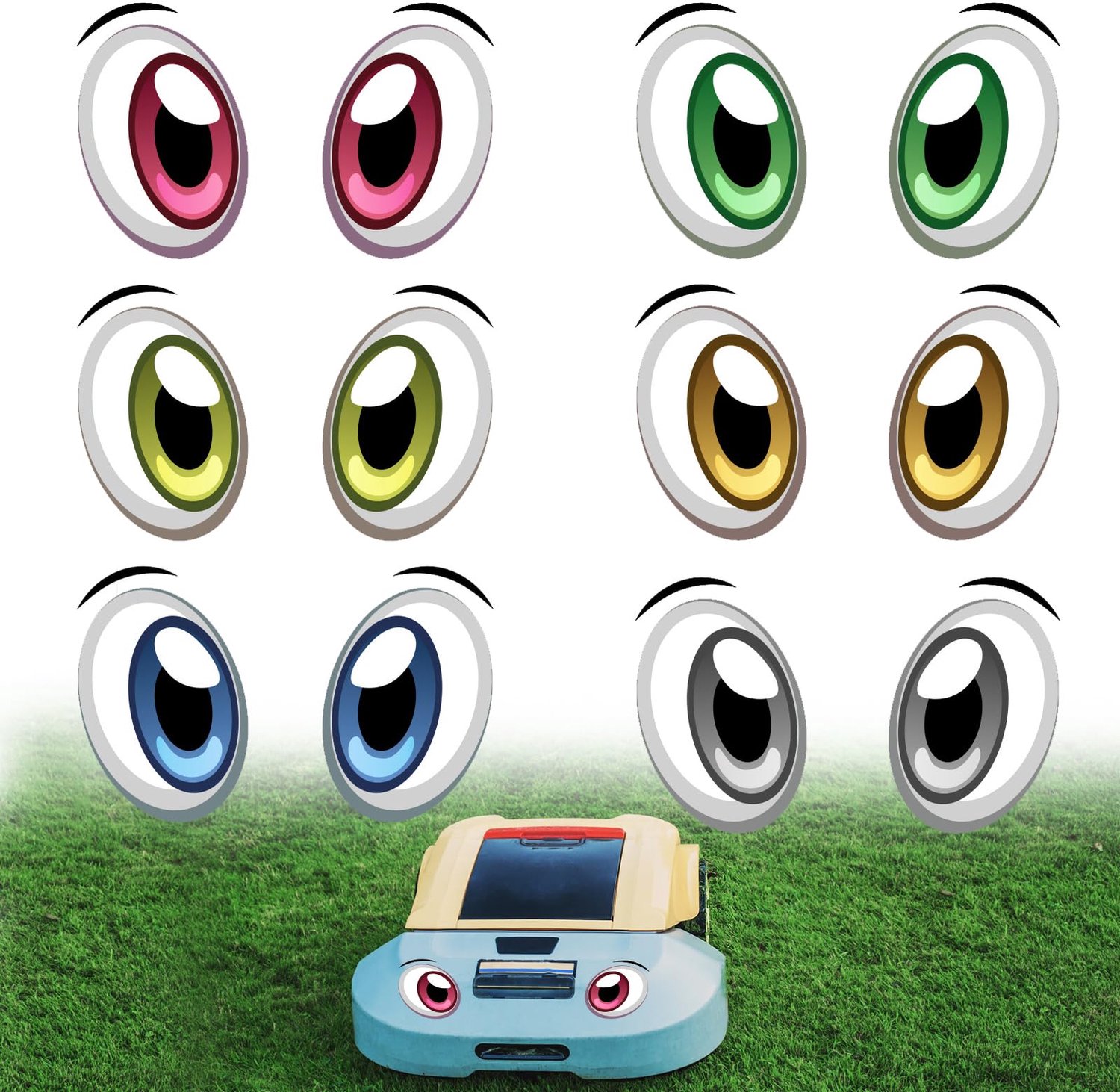 6 Pakketten Waterdichte Cartoon Oog Stickers voor Decoratie