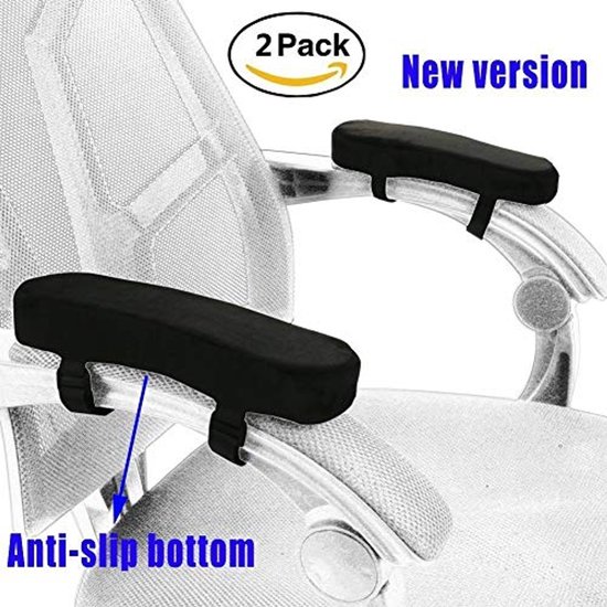Ergonomische Armsteunen - Geheugenfoam en Antislip - Zwart — afbeelding 2