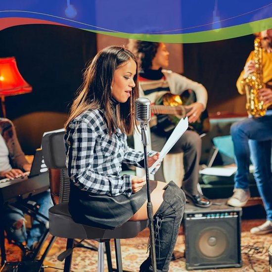 Opvouwbare Drumstoel met Rugleuning en 360° Rotatie — afbeelding 5