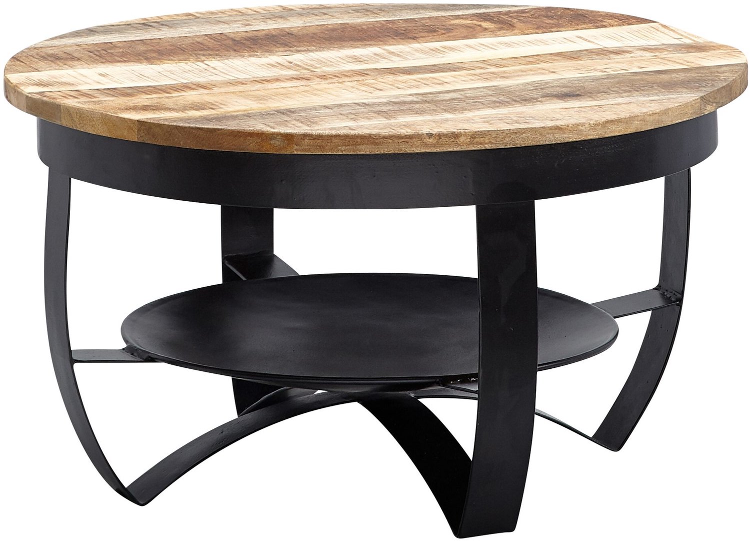 Cosmo Casa Salontafel - Massief mangohout - IJzeren onderstel - 60 x 60 x 34 cm Zie omschrijving