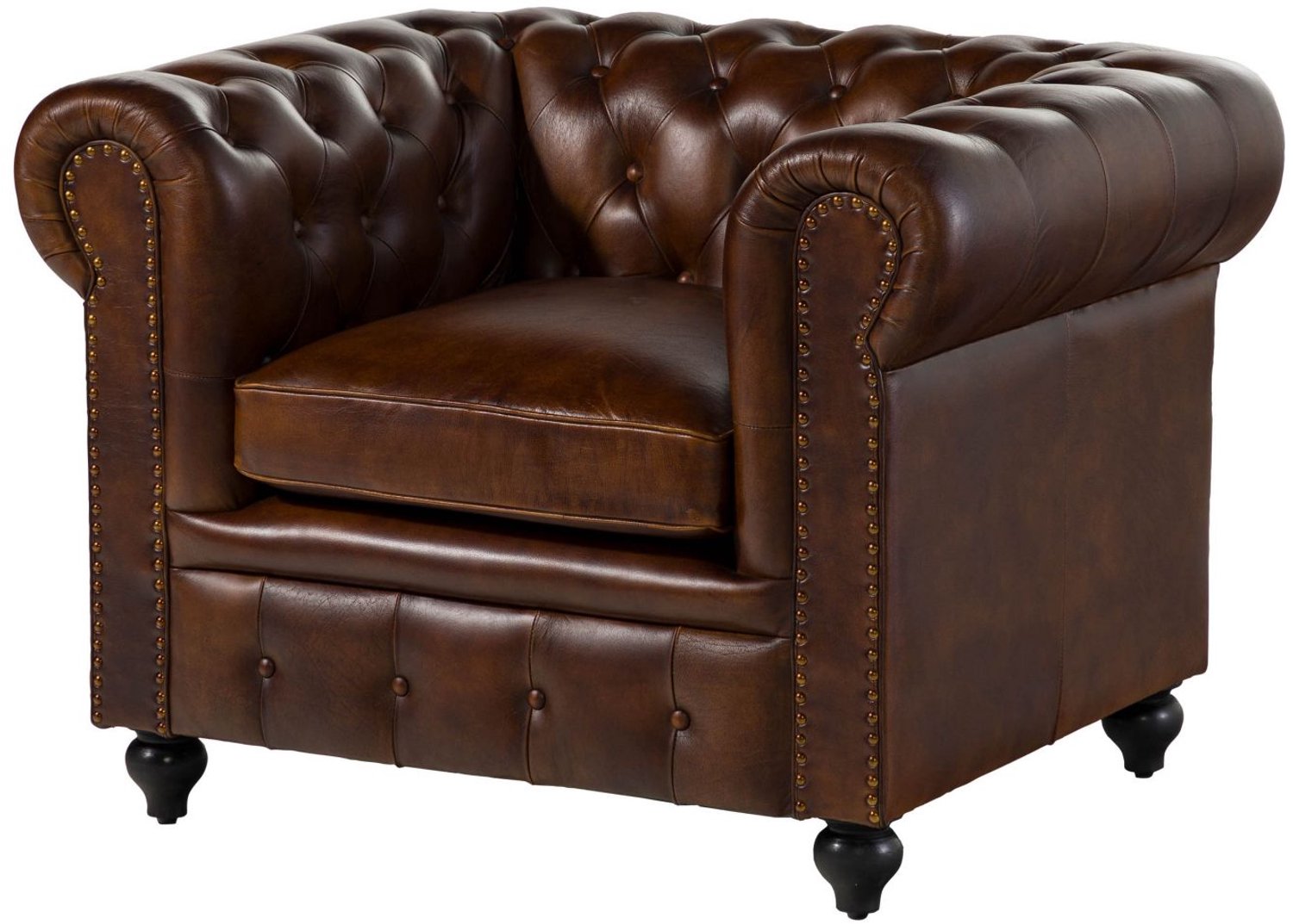 MASSIVMOEBEL24 .DE zetel bruin echt leer deels gemonteerd CHESTERFIELD #102