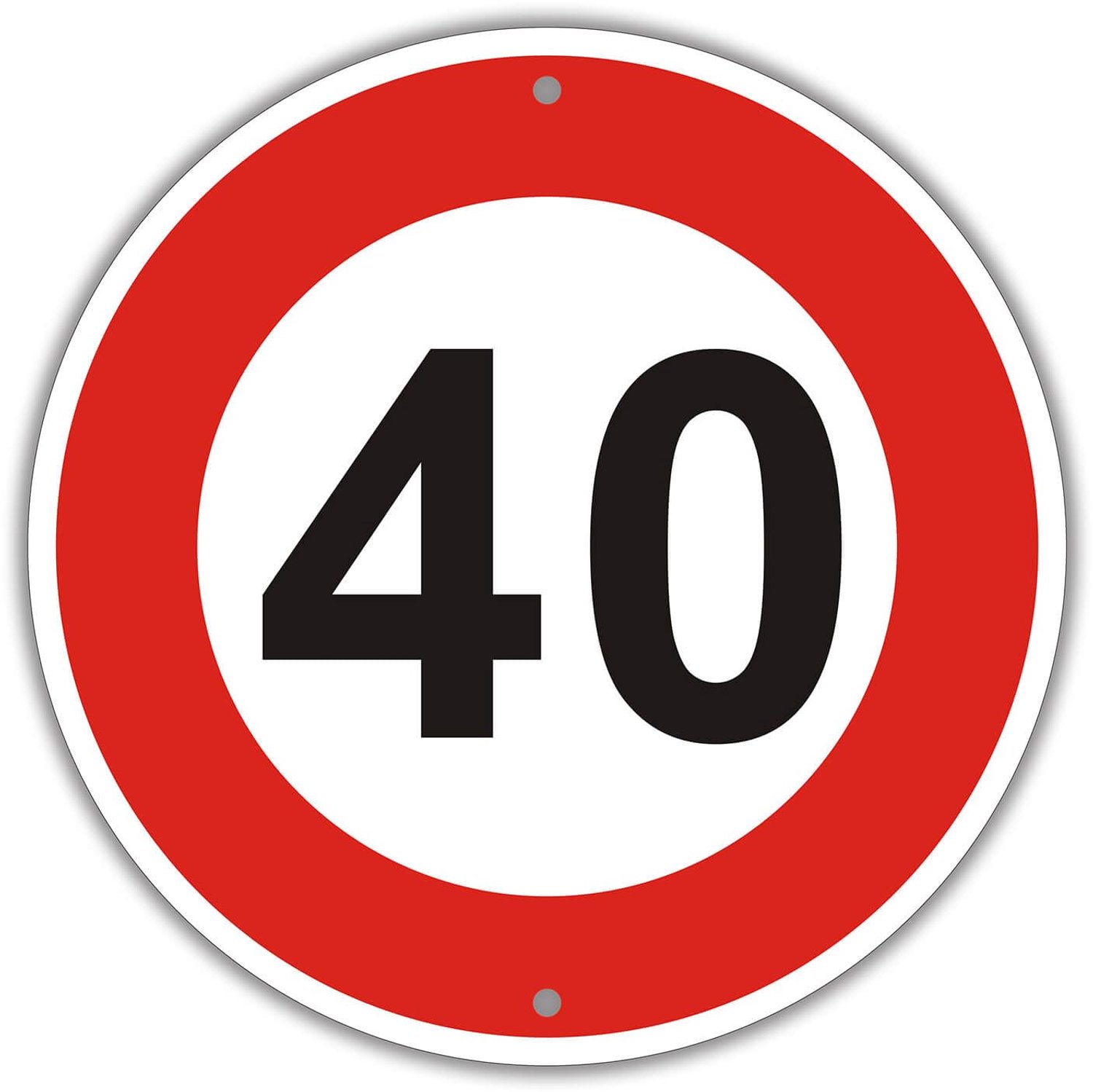 Verkeersbord Maximum Snelheid 40 km - Aluminium Reflectief - Ø 30 cm