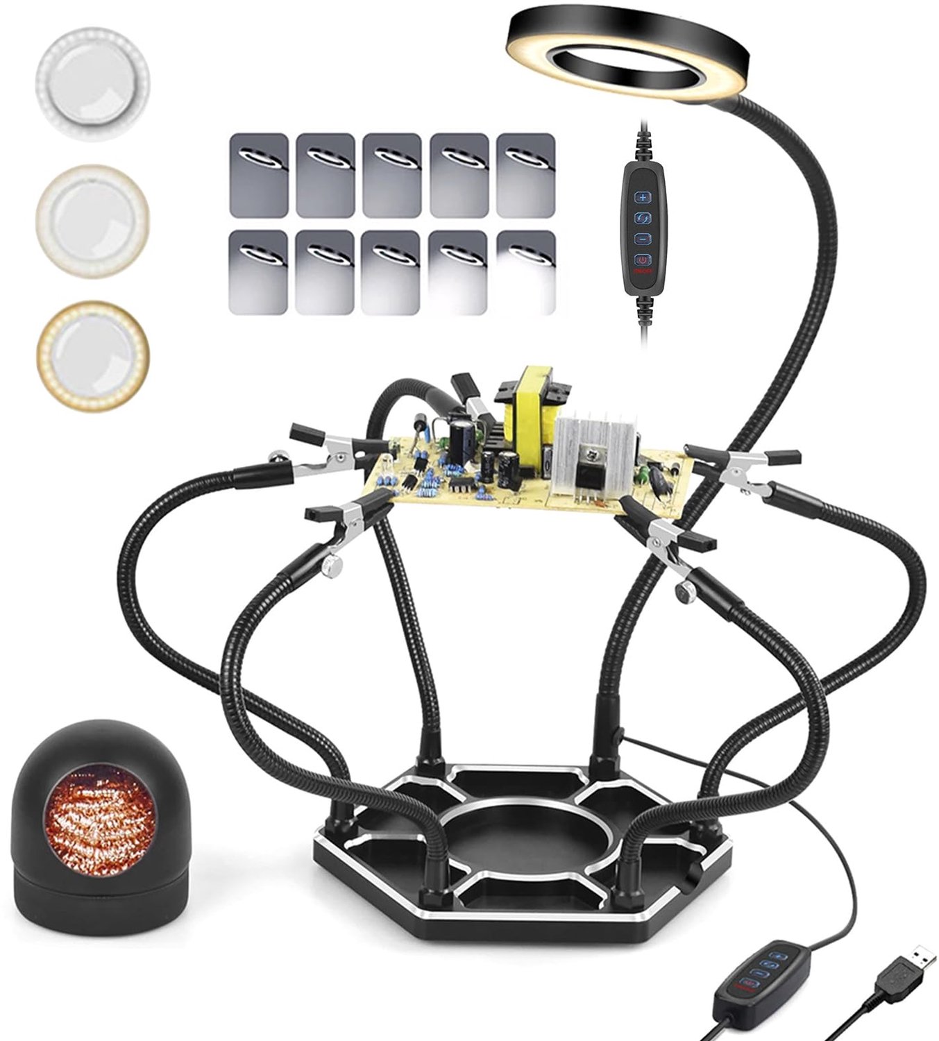 Soldering Station met LED en Derde Hand voor Elektronische Reparaties