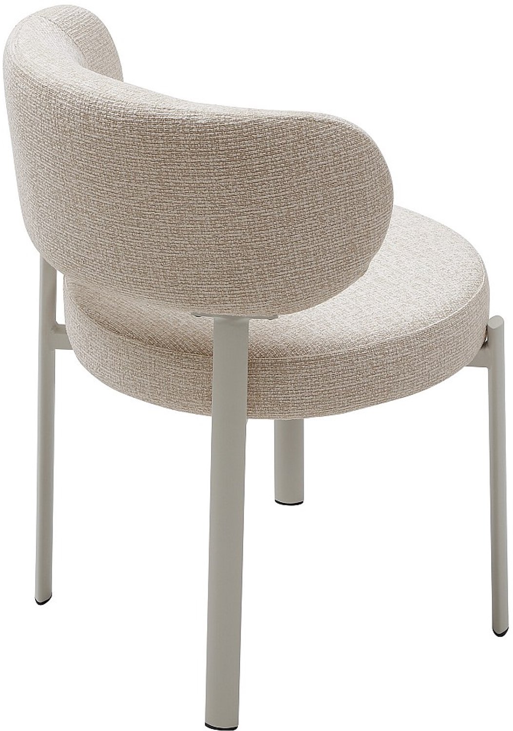 Vente-unique Set van 6 stoelen in tweedstof en metaal - Crème - Beige - ASILOVA