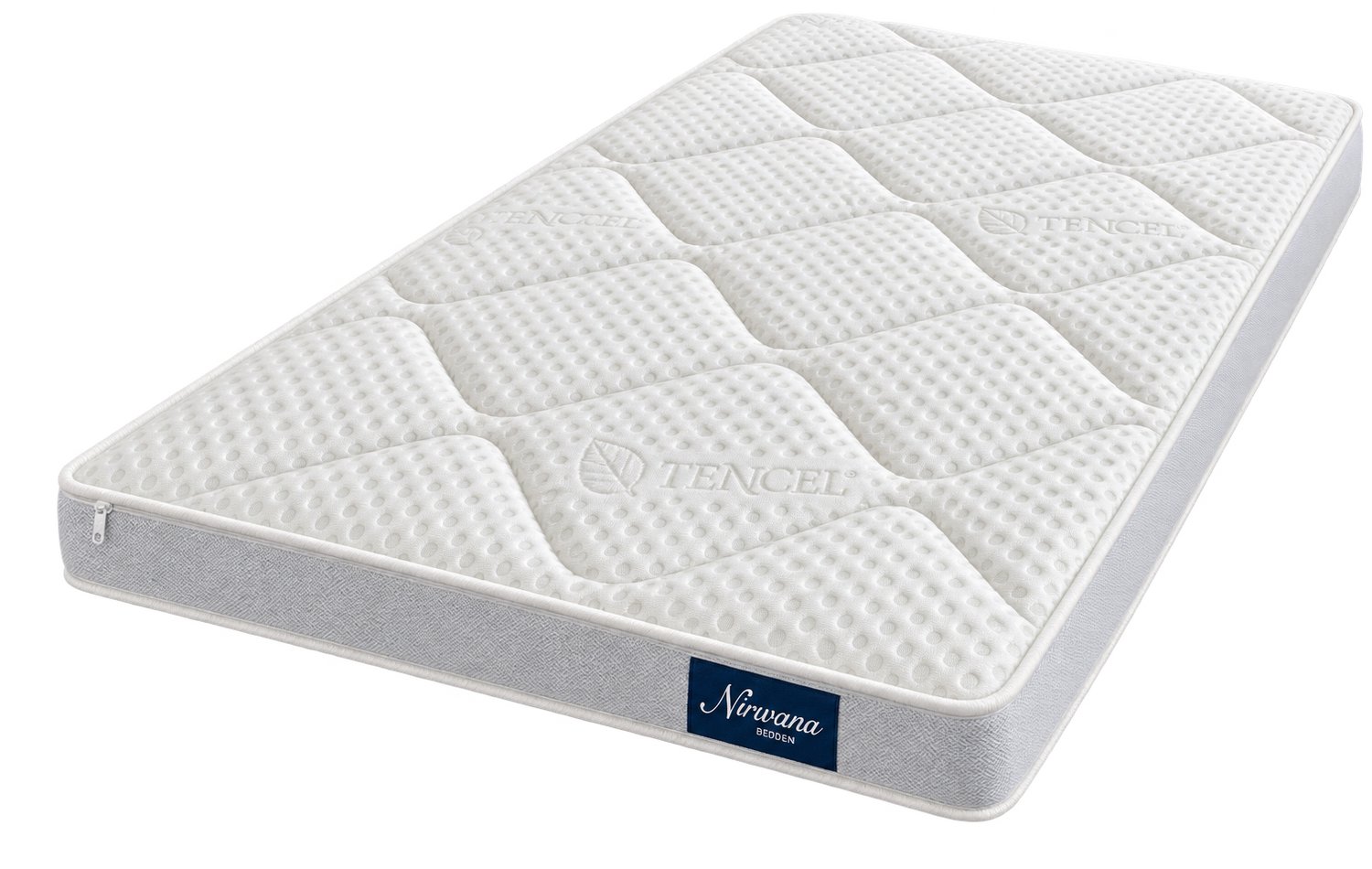Nirwana Bedden DUO Tencel Topper 120x200 cm - 10 cm hoog - Traagschuim en Koudschuim - Zacht en Stevig Wit