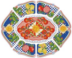 Baci Milano - Appetizer schaal 7 delig Dolce Vita 50x60cm - gemaakt van melamine - Schalen