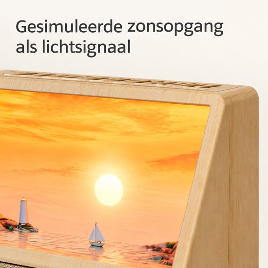 wekker met zonsopgangsimulatie - Bluetooth-luidspreker en 24 witte-ruisgeluiden - digitaal tijdscherm - USB-voeding - Engelse versie met kabel en handleiding van SWGOTA — afbeelding 3